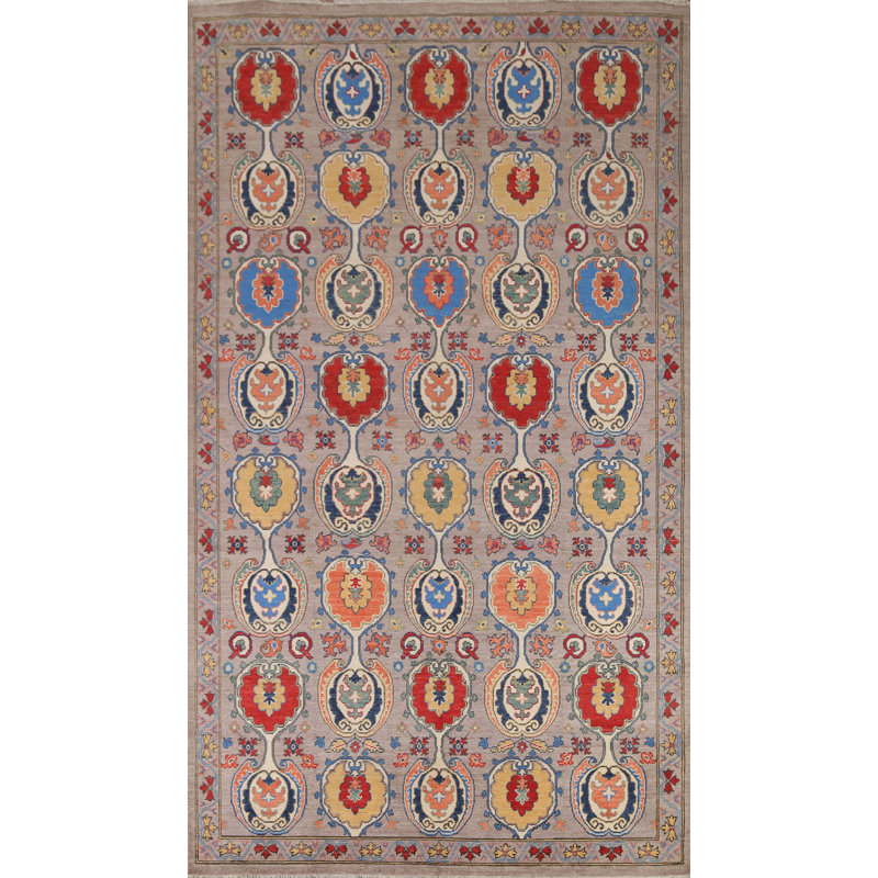 Tapis brun fait à la main Kazak 7 x 10