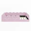 Lit pleine grandeur pour enfant rembourré avec tissu moelleux, garde-corps rembourrés, poches de rangement latérales, base de lit Montessori à profil bas, rose-133449001-133449003