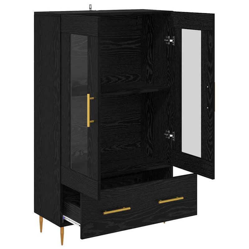 Highboard Accent Chest, Black Oak