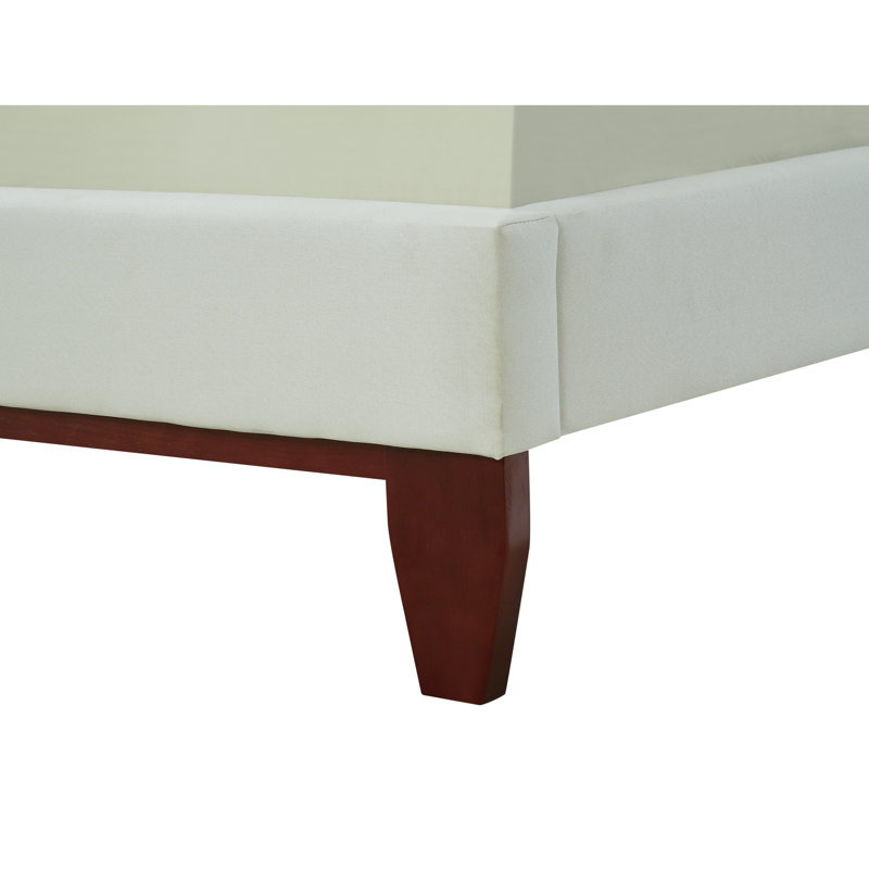 Ibison Bond Bedframe with Button Tufted Headboard, Beige, King, Linen