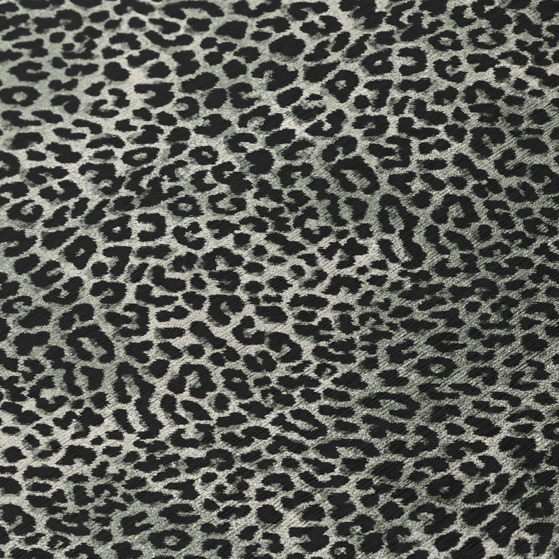 Tapis gris à imprimé animalier Abouaber, Rectangle 1 pi 8 po x 2 pi 6 po