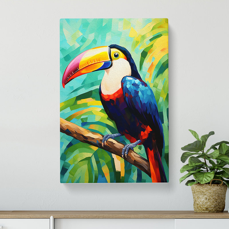 Toucan Abstract - Wrapped Canvas, 60cm H x 40cm W x 3cm D