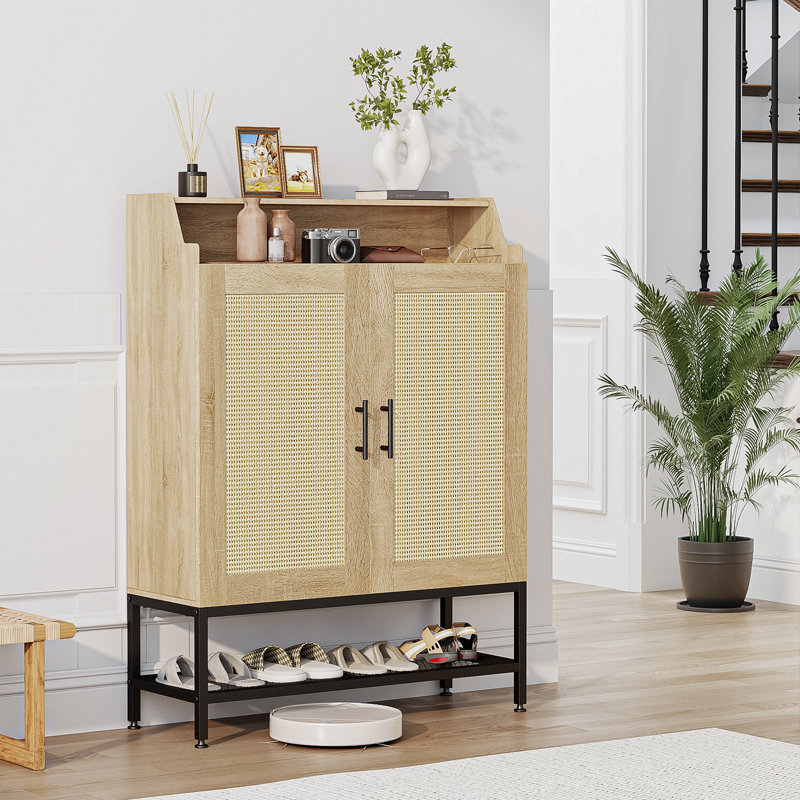 16 Shoe Storage Cabinet With Rattan Doors Storage Entryway Hallway