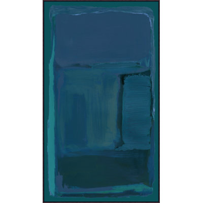 «Teal Contour 2» par Christopher Kennedy, peinture sur toile à cadre flottant