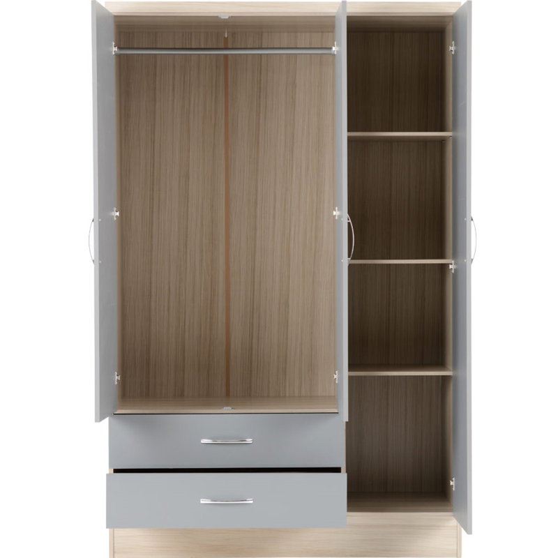 Rauchtown 3 Door Wardrobe, Grey/Brown