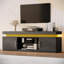 Meuble télé 59 po avec lumière DEL RVB et station de charge, console multimédia pour téléviseur de 65 po ou moins-548899384