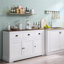 Buffet moderne de 53,54 po de largeur avec 3 tiroirs, armoire et tablettes réglables-625137272