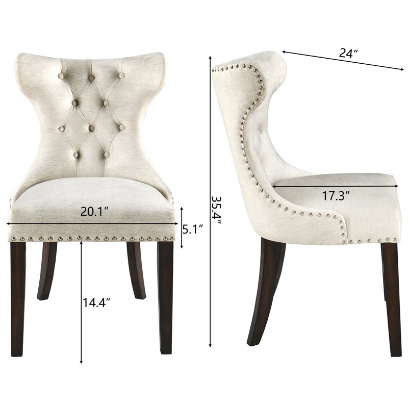 Gasia Upholstered Side Chair, Beige Sponge