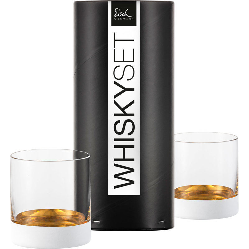 400ml Whiskey Glass Set, Transparent / White