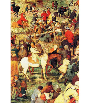 " Procession To Cavalry Detail " by Pieter Bruegel The Elder