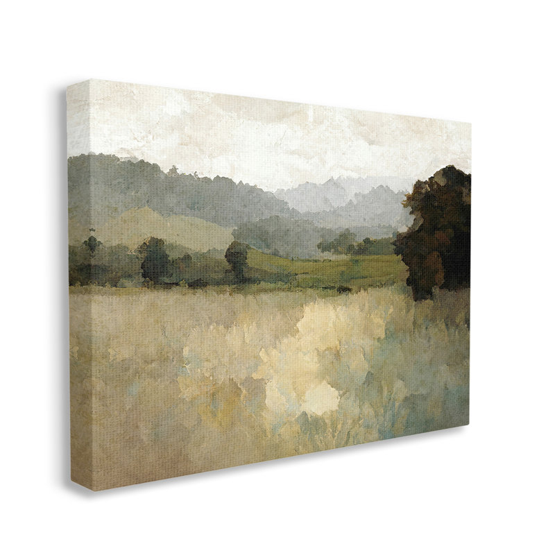«Green Impressionist Scenery», art mural sur toile par Gina Kelly, H 30 po x l 40 po