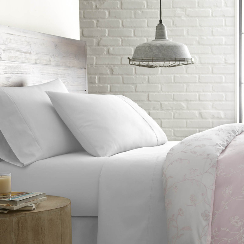 Sweetbrier 300 Thread-Count Long-Staple Cotton Sateen Duvet Cover Set, Pastel Pink, King Duvet Cover + 2 King Shams