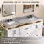 66 po X P 22 po D Comptoir de salle de bain rectangulaire lavabo double Dosseret H