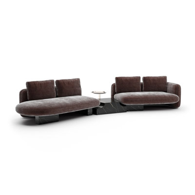 *Overlap Left Bumper Sectional Dk Taupe