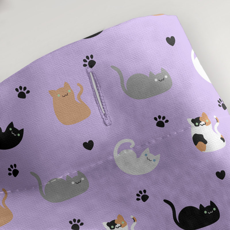 Rideau simple pour chat, Rouge / Bleu / Mauve