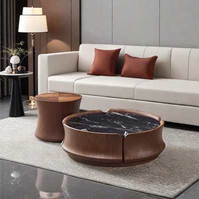 Modern simple faux marble desktop coffee tables