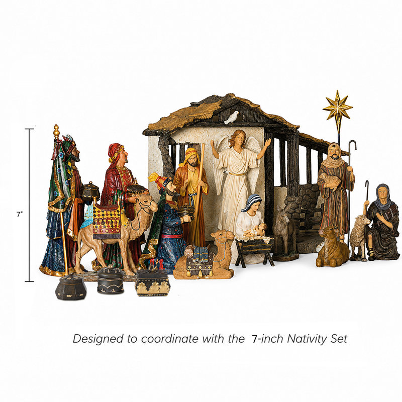 19 Piece Real Life Nativity Set 7H