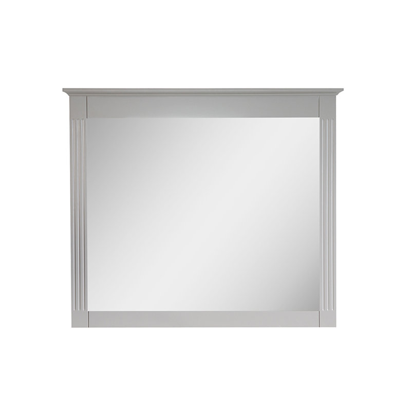 Miroir rectangulaire moderne en bois massif avec cadre H 33 po, 33 po x 38 po, Gris Titainum