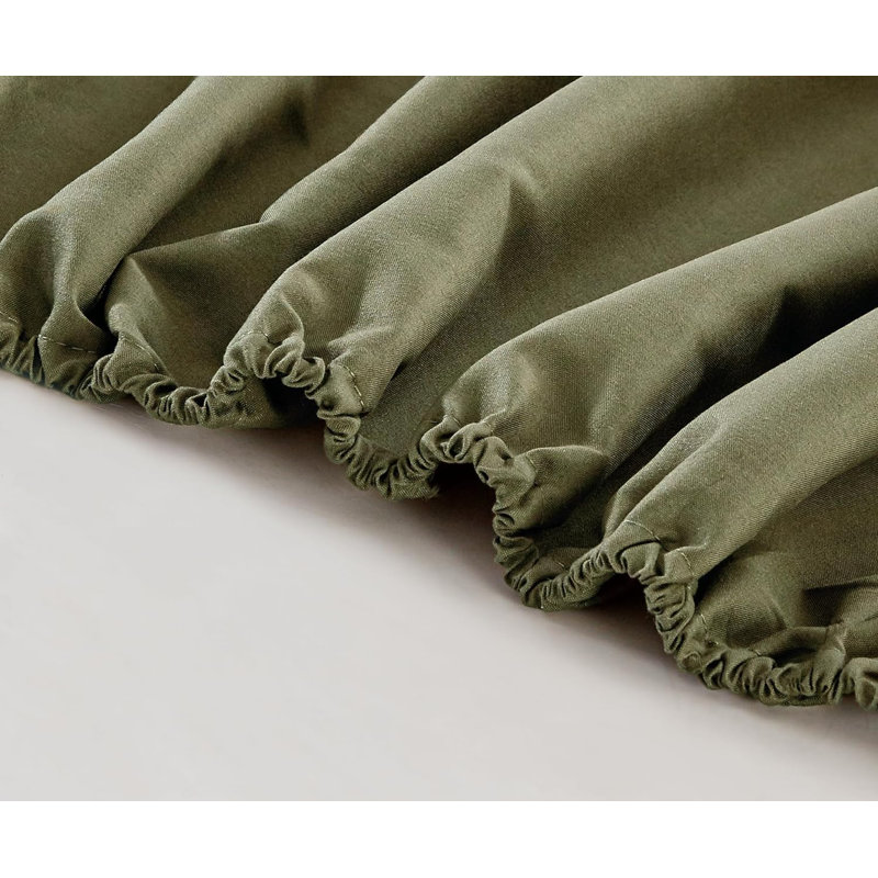Olive Green Twin Microfiber 4-Piece Sheet Set