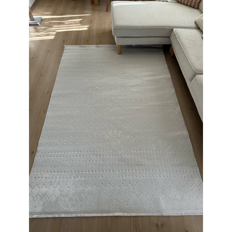 Tapis en coton Tilina avec envers antidérapant, Rectangle 5 pi 10 po x 9 pi 5 po