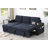 Dark Gray Fabric With Square Arms Sofa