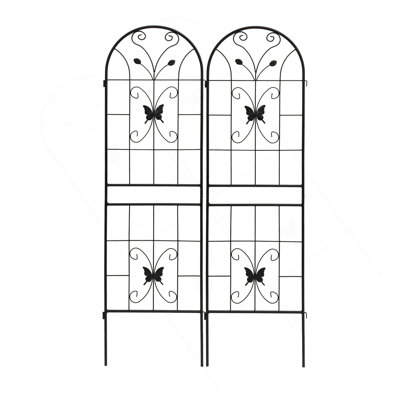Ensemble de 2 treillis de jardin en métal 71 po x 19,7 po antirouille pour plantes grimpantes