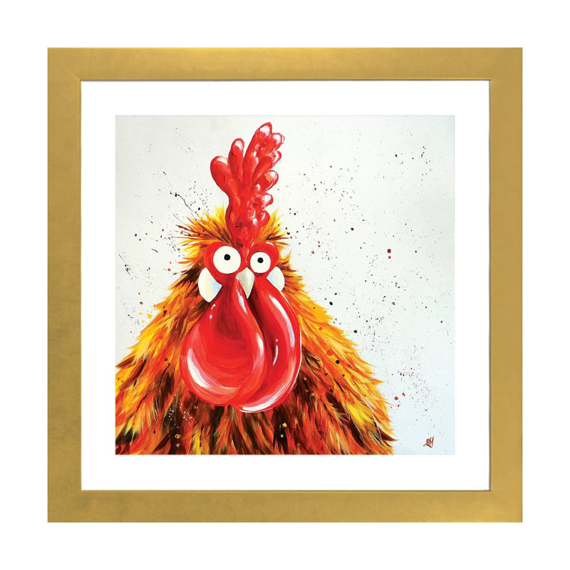 « Fernando » par Kim Haskins, reproduction d’art, Papier encadré doré, Blanc, H 24 po x l 24 po x P 1 po