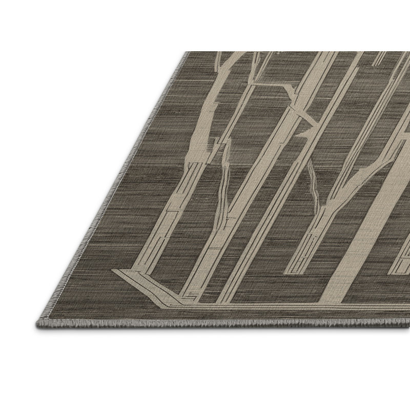 Machine Washable Art Deco Grey Area Rug, Rectangle 8' x 12'