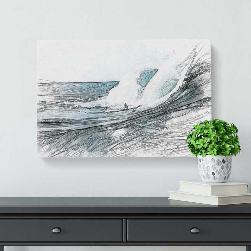 Surfs Up In Abstract - Wrapped Canvas Print, 40cm H x 60cm W x 3cm D