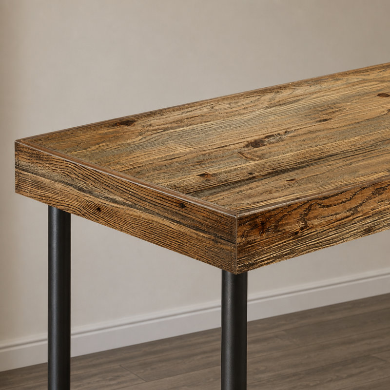 Table de bar 70,87 "en bois massif pour 6 à 8 personnes, table de pub à hauteur de comptoir industrielle, Brun rustique
