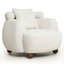 Fauteuil club de style paresseux de style nordique 38 pouces, fauteuil seau en tissu de chenille, canapé décoratif, coussin moelleux avec coussin