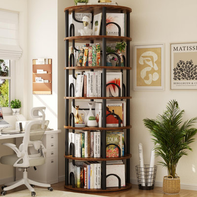 6 Tier Rotating Bookshelf Tower
