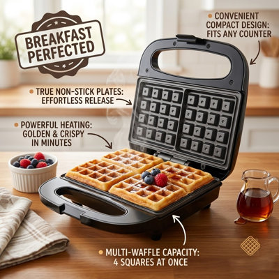 Waffle Maker, Black 750 W