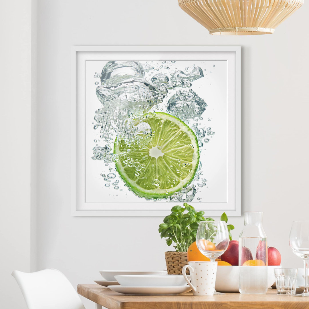 Gerahmter Grafikdruck Lime