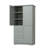 Tall And Wide Storage Cabinet With Doors For Bathroom/Office, Three Drawers, Grey-2001977392