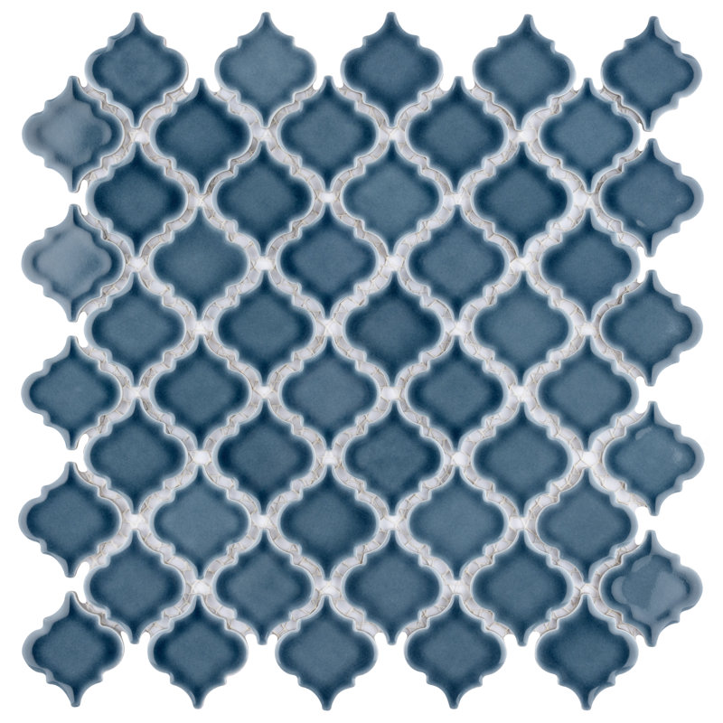 Hudson Tangier 2" x 2" Porcelain Arabesque Mosaic Wall & Floor Tile, Storm Gray