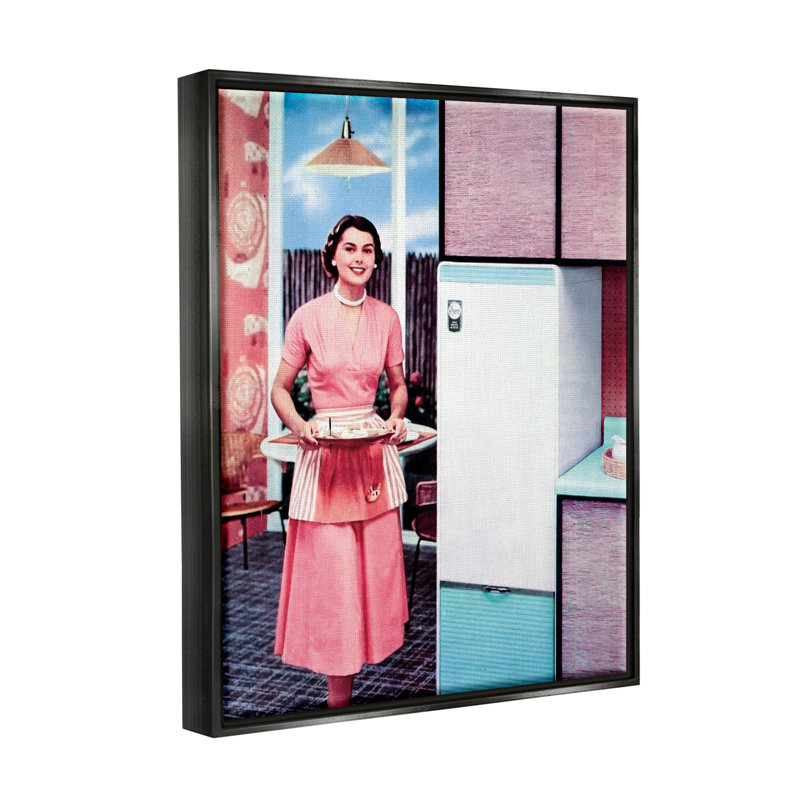 " Retro Kitchen Vintage Advertisement " by Kathy Alper, Jet Black Floater Frame, 31" H x 25" W x 1.7" D