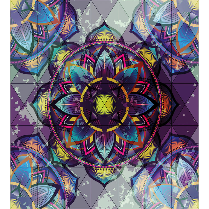Queen Psychedelic Purple and Blue Microfiber Duvet Set