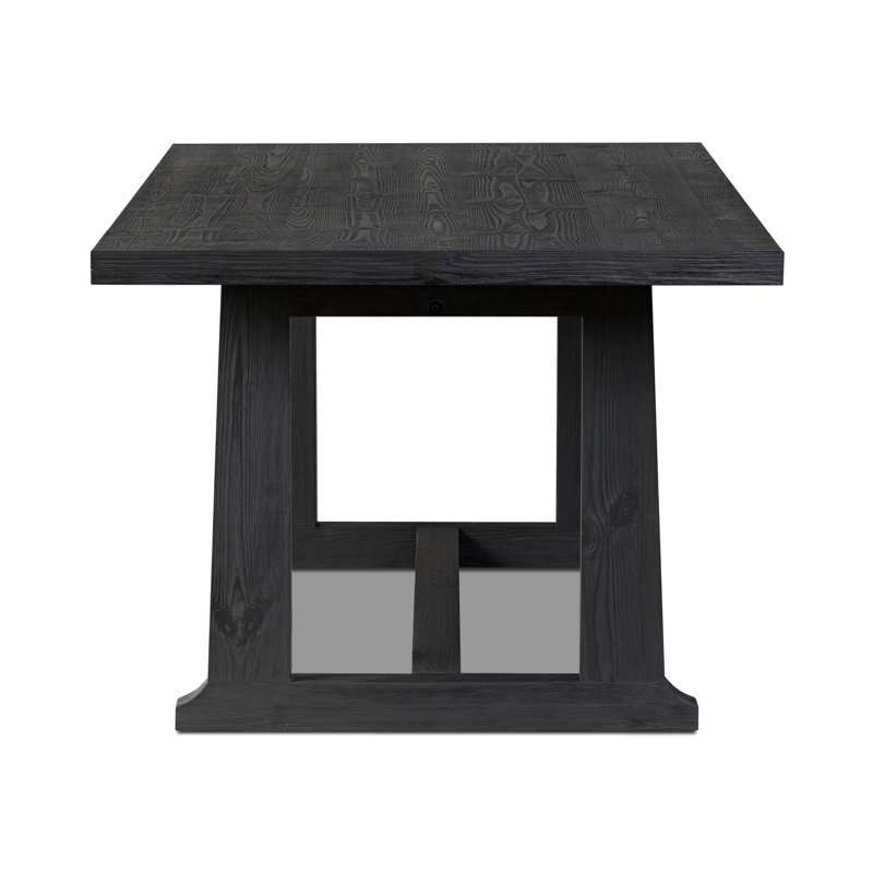 Otto Pine Wood Dining Table, 30" H x 39.25" W x 110" L, Black