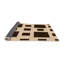 Tapis géométrique en laine beige / noir-407293966