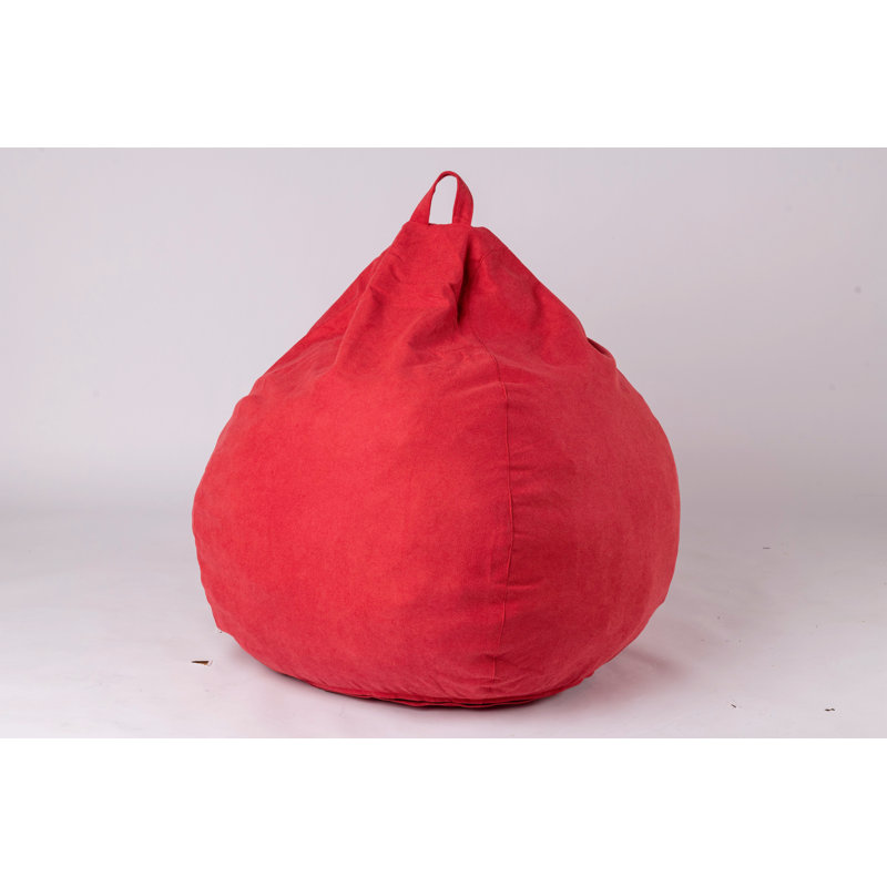 Fauteuil à billes rempli de mousse en forme de goutte 3 pi (housse et rembourrage inclus), Rouge