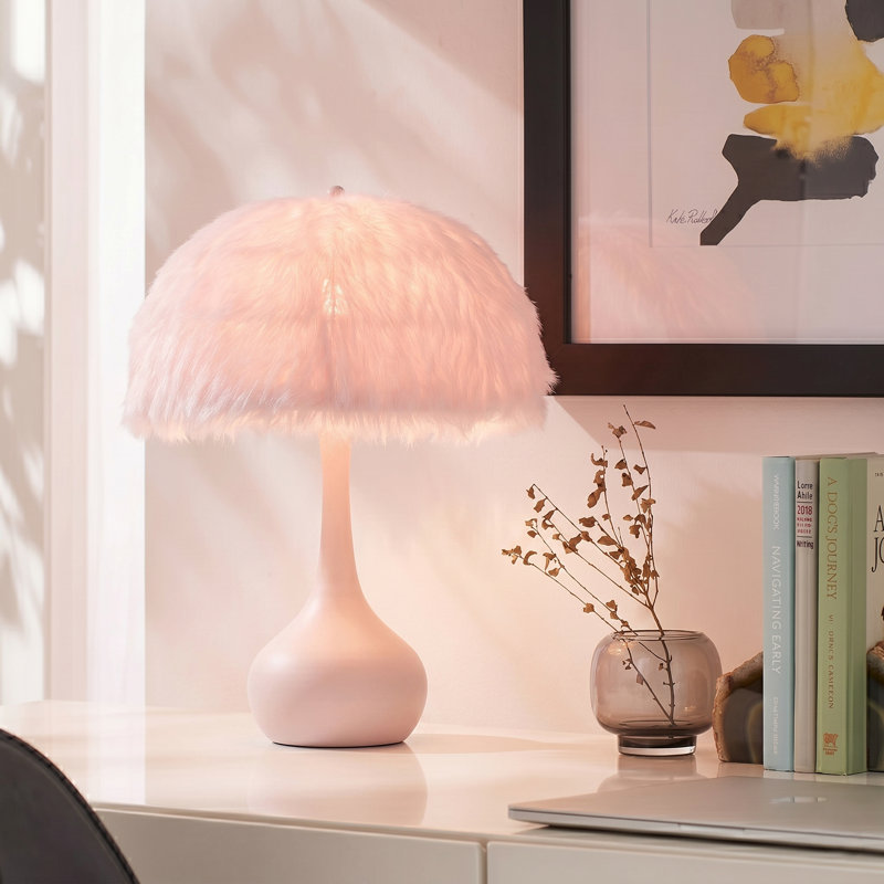 Lampe de table en forme de globe à 1 lumière, Rose, Rose
