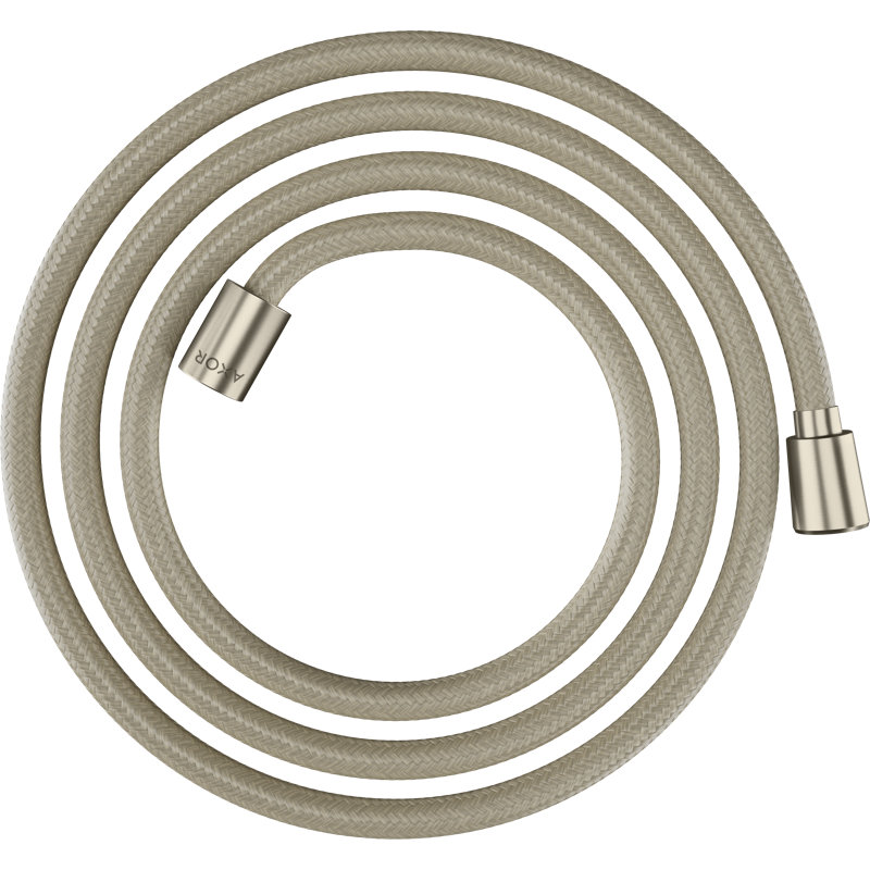 AXOR Shower Solutions Textile Hose with Cylindrical and Conical Nut, 79", Brushed Nickel