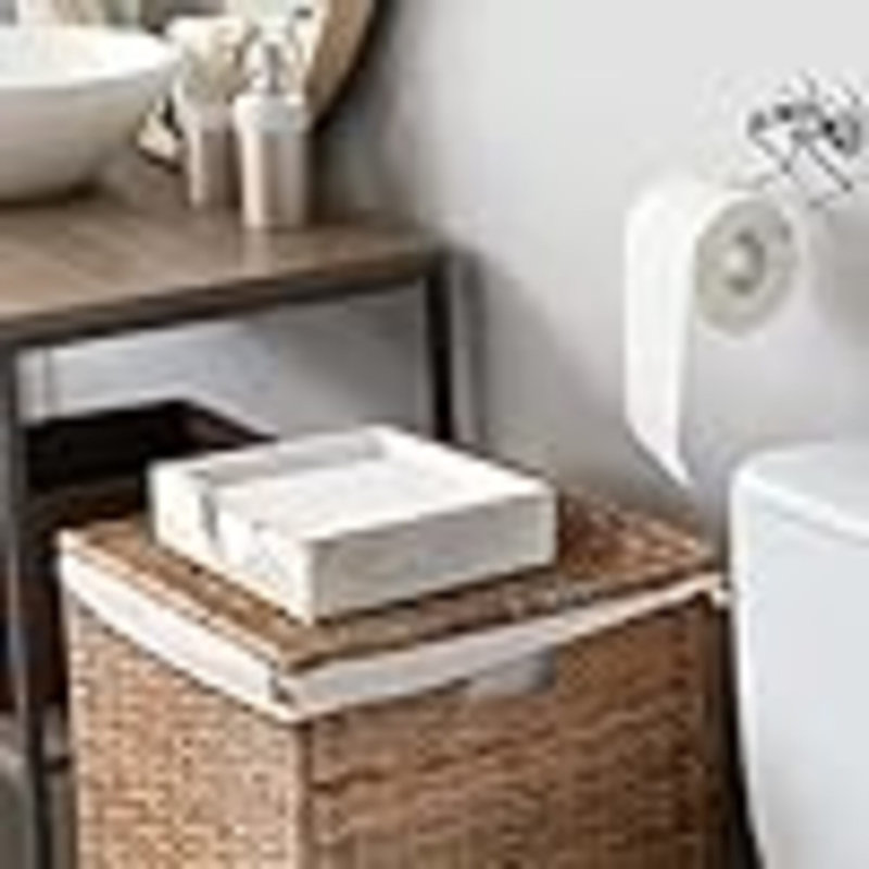 Porte-serviettes de table pour table, porte-serviettes en bois d'acacia pour serviettes de table en papier, Blanc rustique