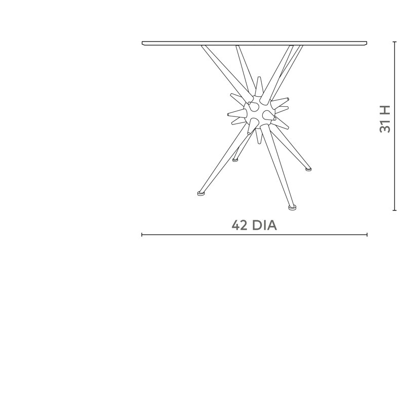 Atomic Round Glass Pedestal Dining Table