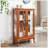 2 Doors Curio Cabinet With Tempered Glass Doors, Curio Cabinets With Mirrored Back Panel And Adjustable Shelves, Lighted Display Cabinet For Home, Office Light Bulb Included DARK OAK