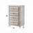Rex Tall Dresser Chest, 4 Drawers, Crystal Tufted Beige Upholstery