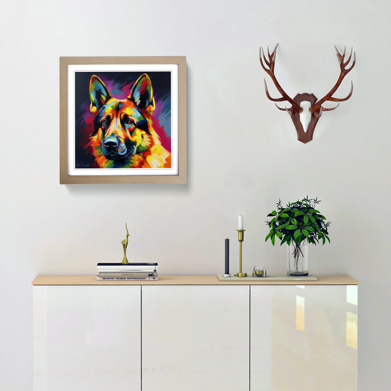 1 Piece Single Picture Frame Wall Art, Oak