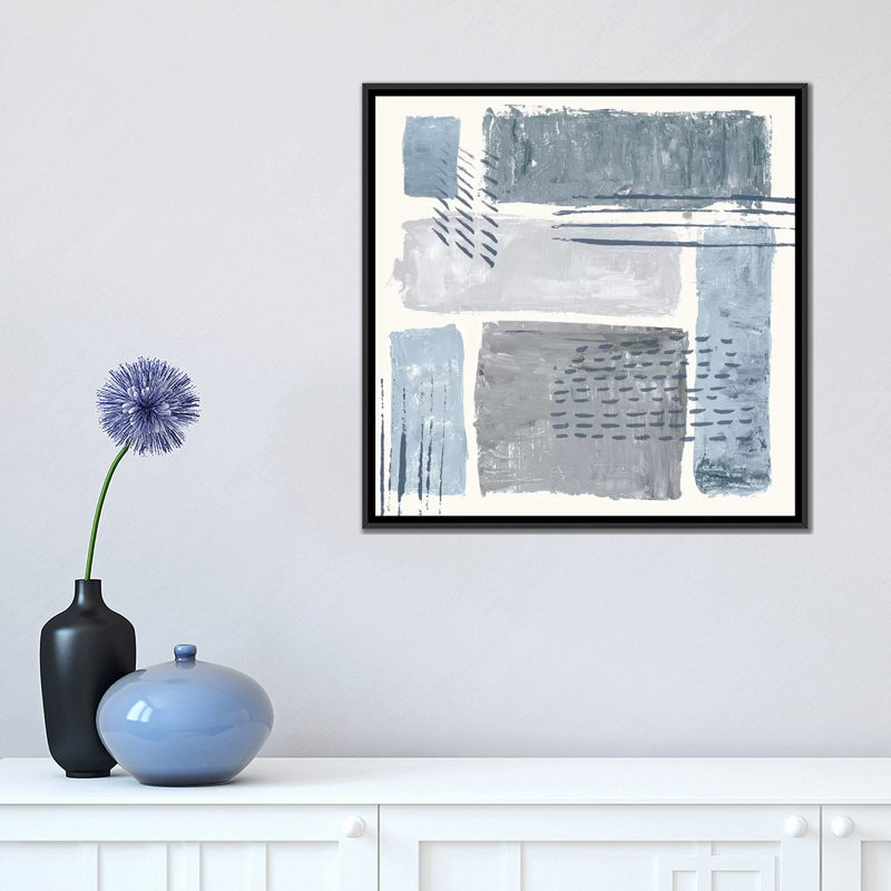 « between the lines ii », impression sur toile, H 18 po x l 18 po x P 1,5 po, Pas de tapis, Toile avec cadre noir