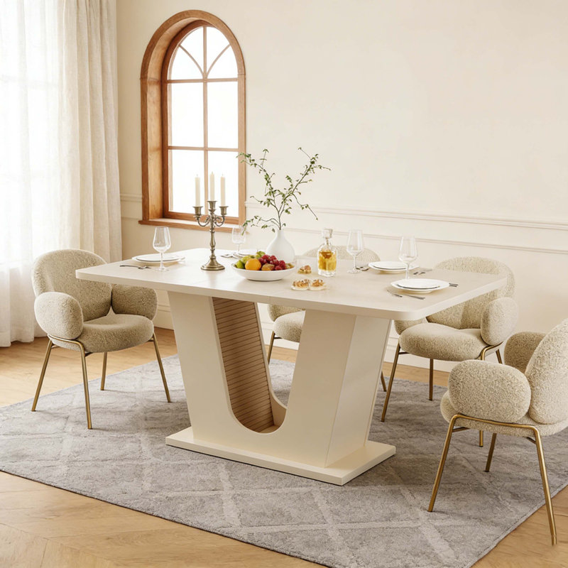 Modern Kitchen Dining Table With U-shaped Base